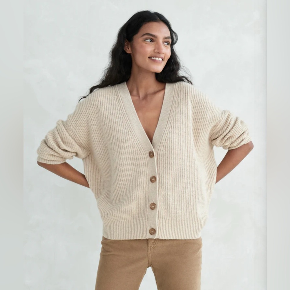 Jenni Kayne Cropped Cashmere Cocoon Cardigan Sweater - see details below